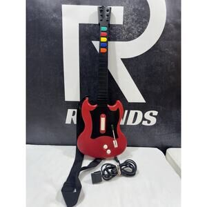 RedOctane PSLGH Guitar Hero Controller Red Black Wired Sony PlayStation 2 PS2